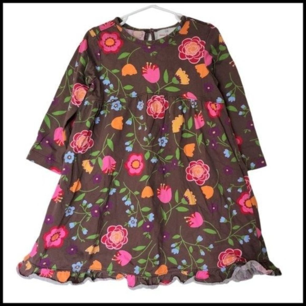 Hanna Andersson Brown Floral Dress size 100 4‎ Years